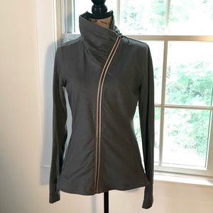 Calia grey asymmetric zippered jacket